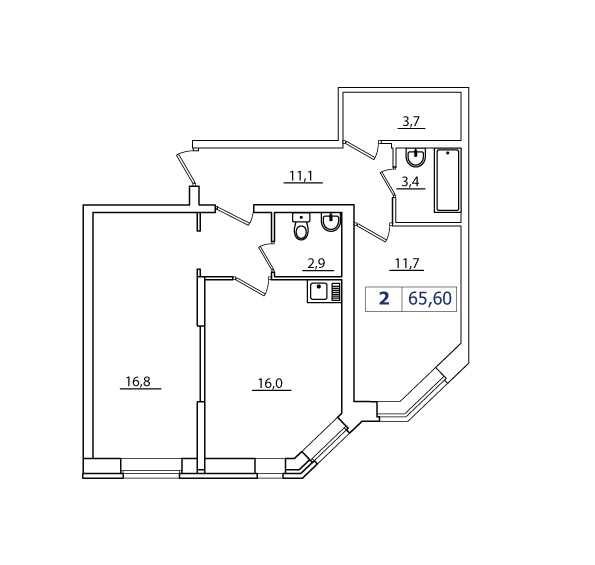 Двухкомнатная квартира в ЦДС: площадь 63.54 м2 , этаж: 1 – купить в Санкт-Петербурге